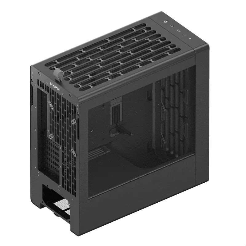 Aerocool HAVN BF 360 Flow Black EATX case - Adjustable GPU Bracket - Supports up to 7 fans (2x180; 1x140mm incl) - 2x 3.5'' or 4