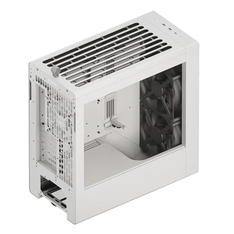 Aerocool HAVN BF 360 Flow White EATX case - Adjustable GPU Bracket - Supports up to 7 fans (2x180; 1x140mm incl) - 2x 3.5'' or 4