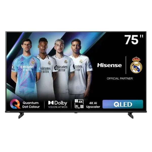 HISENSE LEDN75E7N QLED 60hz 4k Smart; Quantum Dot Colour;Dolby Vision.Atmos; AI Sports Mode; Filmmaker Mode; VIDAA Smart TV;Voic