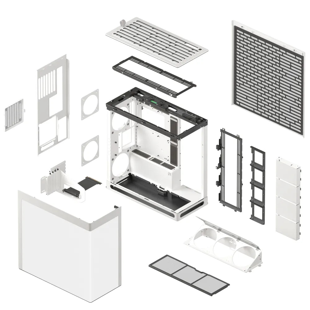 Aerocool HAVN HS 420 Base Edition White EATX case - Adjustable GPU Bracket - Supports 11 fans - 4x 3.5'' or 8x 2.5'' - 420mm rad