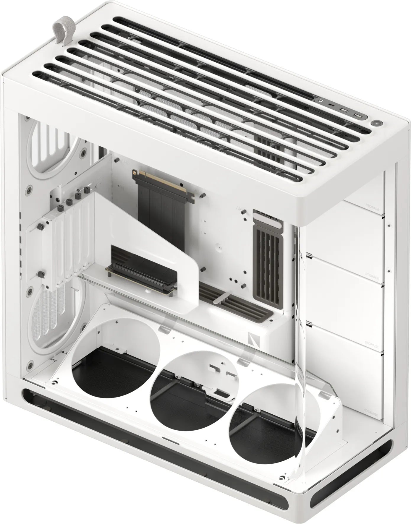 Aerocool HAVN HS 420 Base Edition White EATX case - Adjustable GPU Bracket - Supports 11 fans - 4x 3.5'' or 8x 2.5'' - 420mm rad