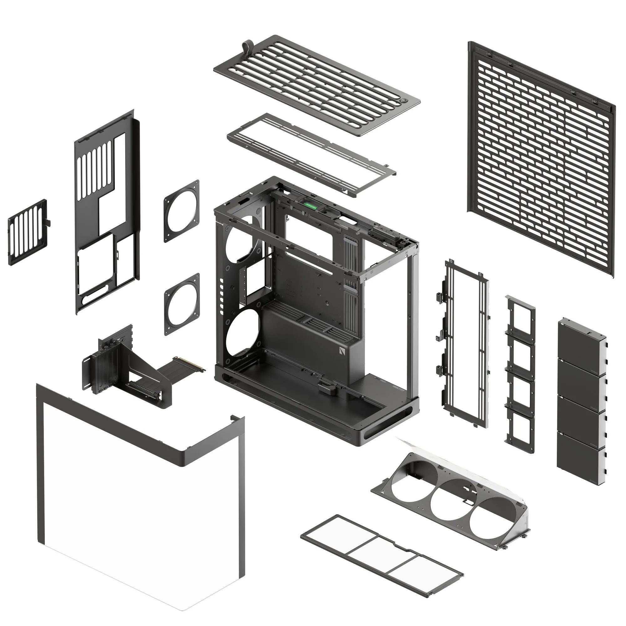 Aerocool HAVN HS 420 Base Edition Black EATX case - Adjustable GPU Bracket - Supports 11 fans - 4x 3.5'' or 8x 2.5'' - 420mm rad