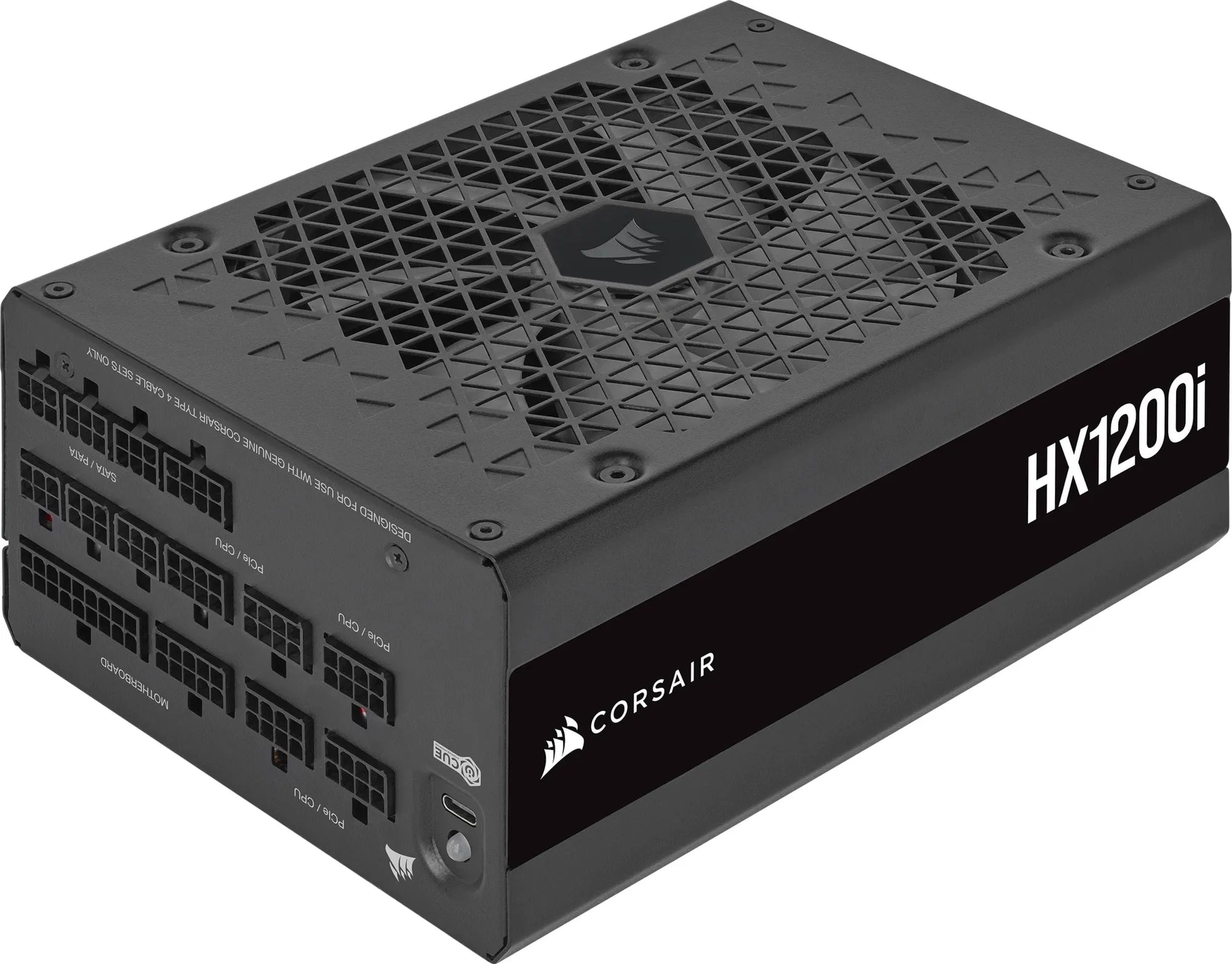 Corsair HX1200i — 1200 Watt 80 PLUS® Platinum; 10yr Warranty;ATX(1);EPS (3);PCI-E (4);4-Pin Peripheral (8);SATA (8);12VHPWR (1)