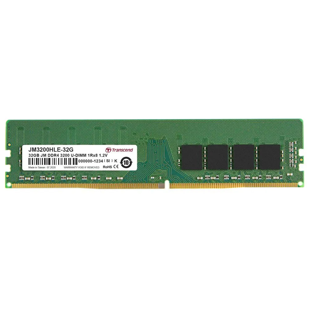 TRANSCEND JET MEMORY 32GB DDR4-3200 DESKTOP U-DIMM 1RX8 CL22