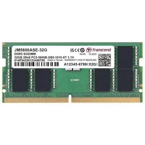 TRANSCEND JET MEMORY 32GB DDR5-5600 Unbuffered SO-DIMM 2RX8