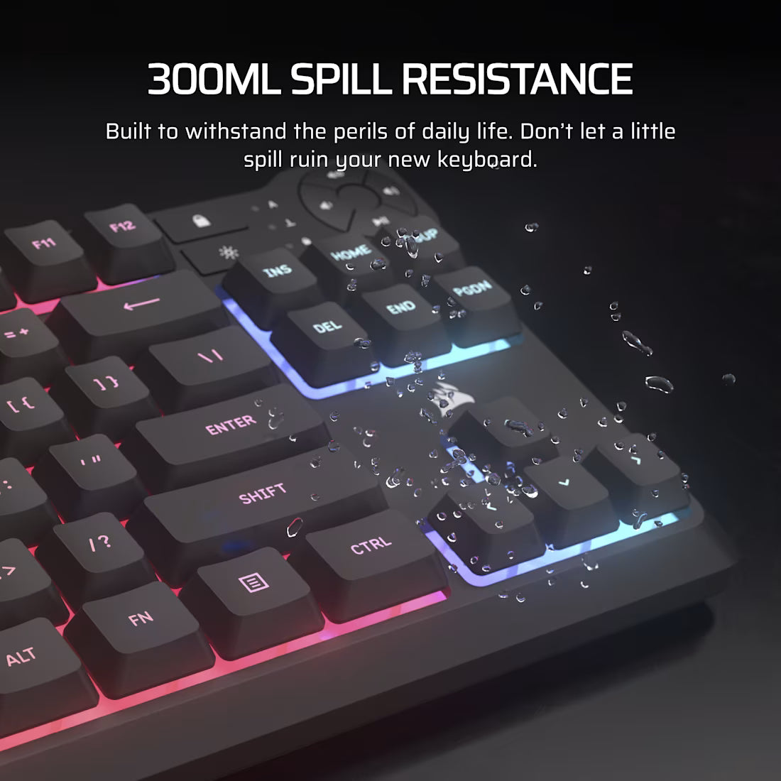 CORSAIR K55 CORE TKL RGB Wired Gaming Membrane Keyboard with 8-Zone RGB Backlighting – Black
