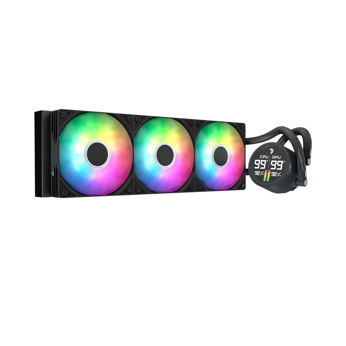 Aerocol Abyss L360 Black with digital display - 360mm ARGB Liquid Cooler - Intel LGA1851/LGA1700   - AMD AM4/AM5.