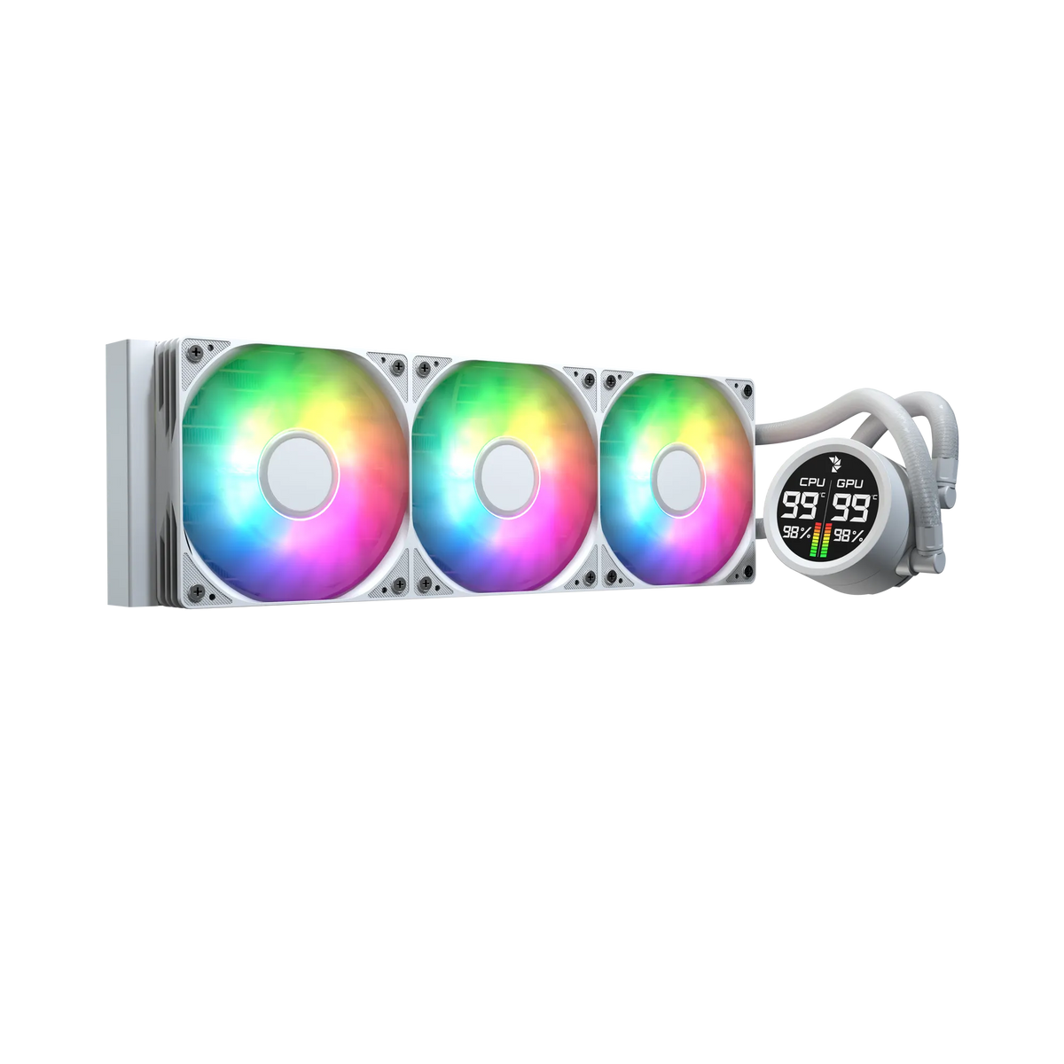 Aerocol Abyss L360 White with digital display - 360mm ARGB Liquid Cooler - Intel LGA1851/LGA1700   - AMD AM4/AM5.