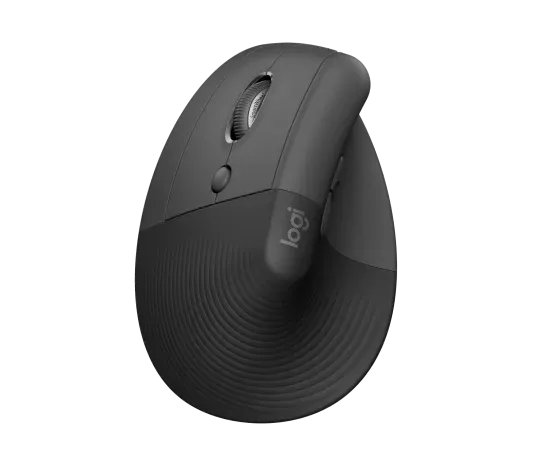 Logitech Lift Vertical Ergonomic Mouse, Right-hand, Vertical design, Optical, RF Wireless + Bluetooth, 4000 DPI, Graphite