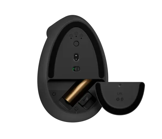 Logitech Lift Vertical Ergonomic Mouse, Right-hand, Vertical design, Optical, RF Wireless + Bluetooth, 4000 DPI, Graphite