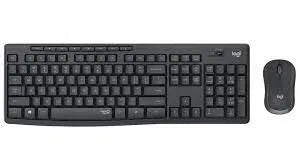 Logitech MK295 Silent Wireless Combo, Full-size (100%), USB, QWERTY, Graphite, Mouse included