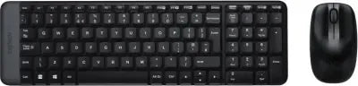 Logitech Wireless Combo MK220, Mini, Wireless, RF Wireless, QWERTY, Black, Mouse included