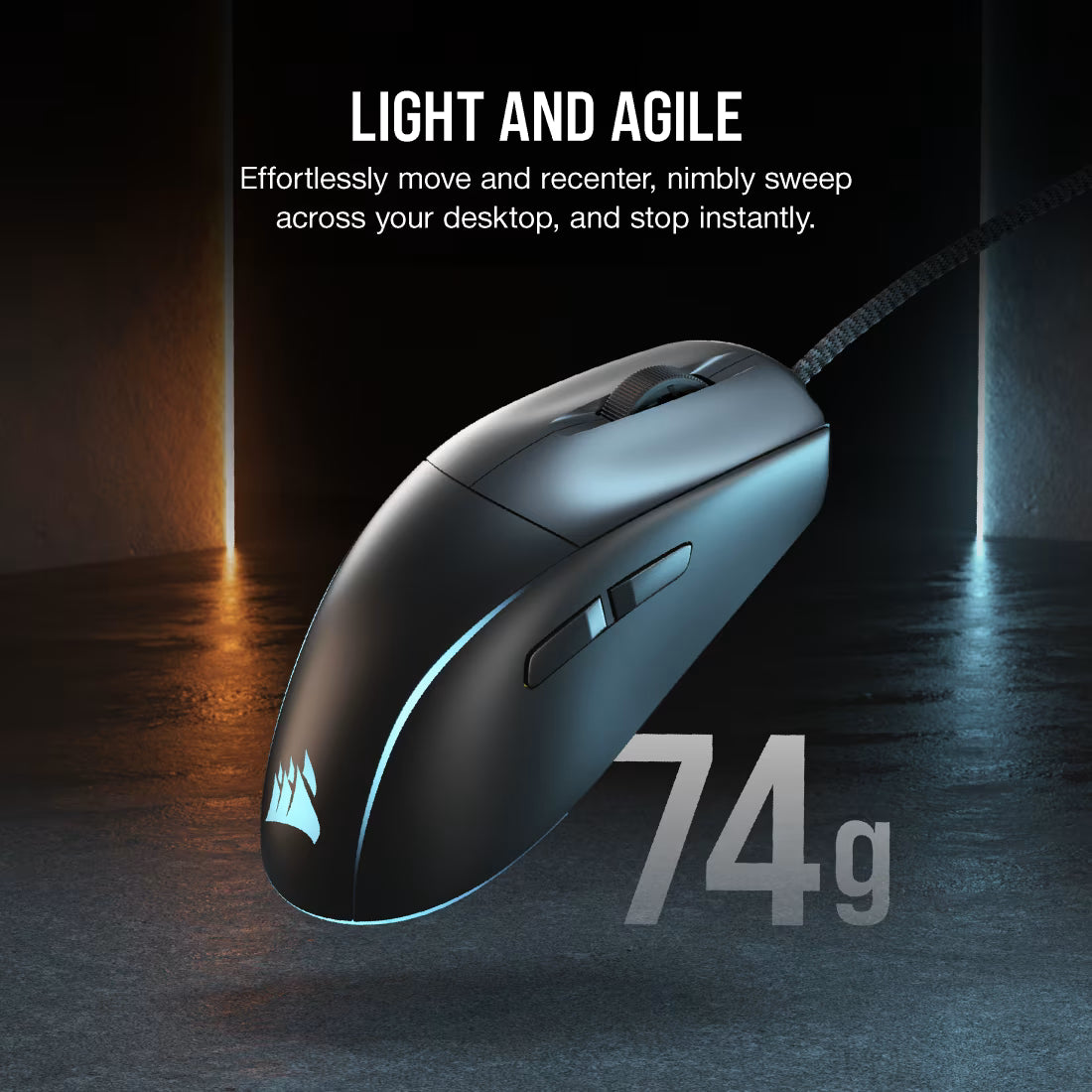 Corsair M75 Lightweight RGB Gaming Mouse; Black; 26000 DPI.