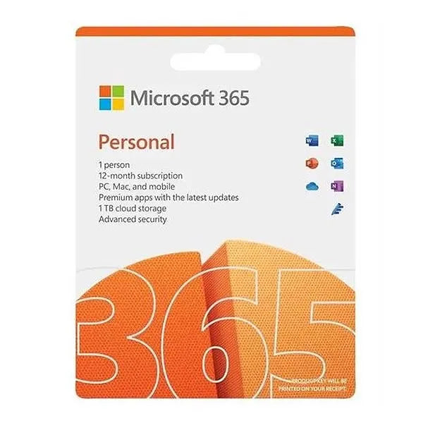 Microsoft M365 Personal English Africa Only Medialess 1 Year Subscription. OS: Windows 10 or Windows 11