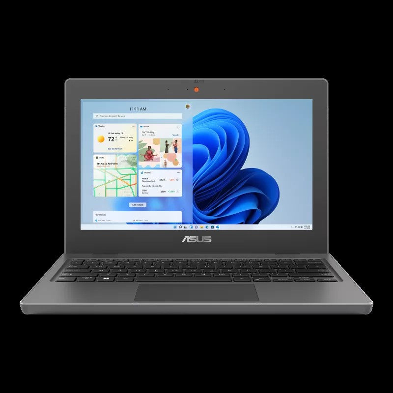 ASUS BR1100CKA / 11.6-inch HD (1366 x 768) 16:9 / Intel® Celeron® N4500 Processor 1.1 GHz (4M Cache  up to 2.8 GHz  2 cores) / DDR4 4GB (4GB DDR4 on board) / 128G eMMC / Intel® UHD Graphics / Windows 11 Home / Dark Grey / 1Y Pick up/ return