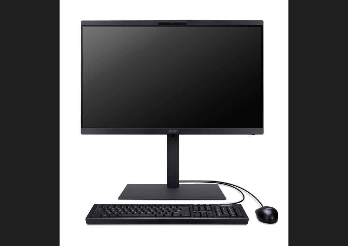 Acer AIO VZ4734GT 23.8" FHD Non-Touch Intel Core U5 225 Processor 16GB DDR5 Memory 512GB SSD M.2 PCIe Wi-Fi 6E and Bluetooth 5.3 TPM 2.0 SD Card Reader Integrated 5.0 MP+IR webcam with 2 stereo microphones USB Keyboard & Mouse Incl. Windows 11 Professional 3 Year Onsite Warranty