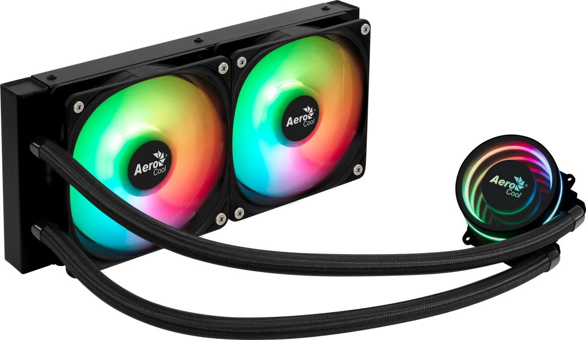 Aerocool Oasis L240 Black - 240mm ARGB Liquid Cooler - Intel LGA1851/LGA1700; AMD AM4/AM5