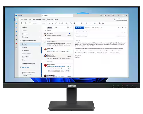 LENOVO ThinkVision S24-4e|24'' FHD IPS|100hz|Internal Power Supply|1xHDMI|1xVGA|HDMI Cable Incl|Tilt stand|BLACK|VESA MOUNT