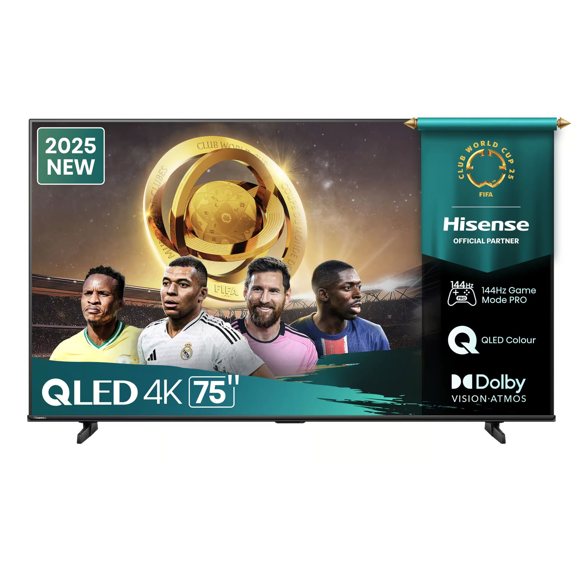 HISENSE LEDN75Q7Q 75'' QLED 144hz 4k Smart 144Hz VRR Game Mode PRO; QLED Colour; Dolby Vision.Atmos; AI Picture; AI Smooth Motio