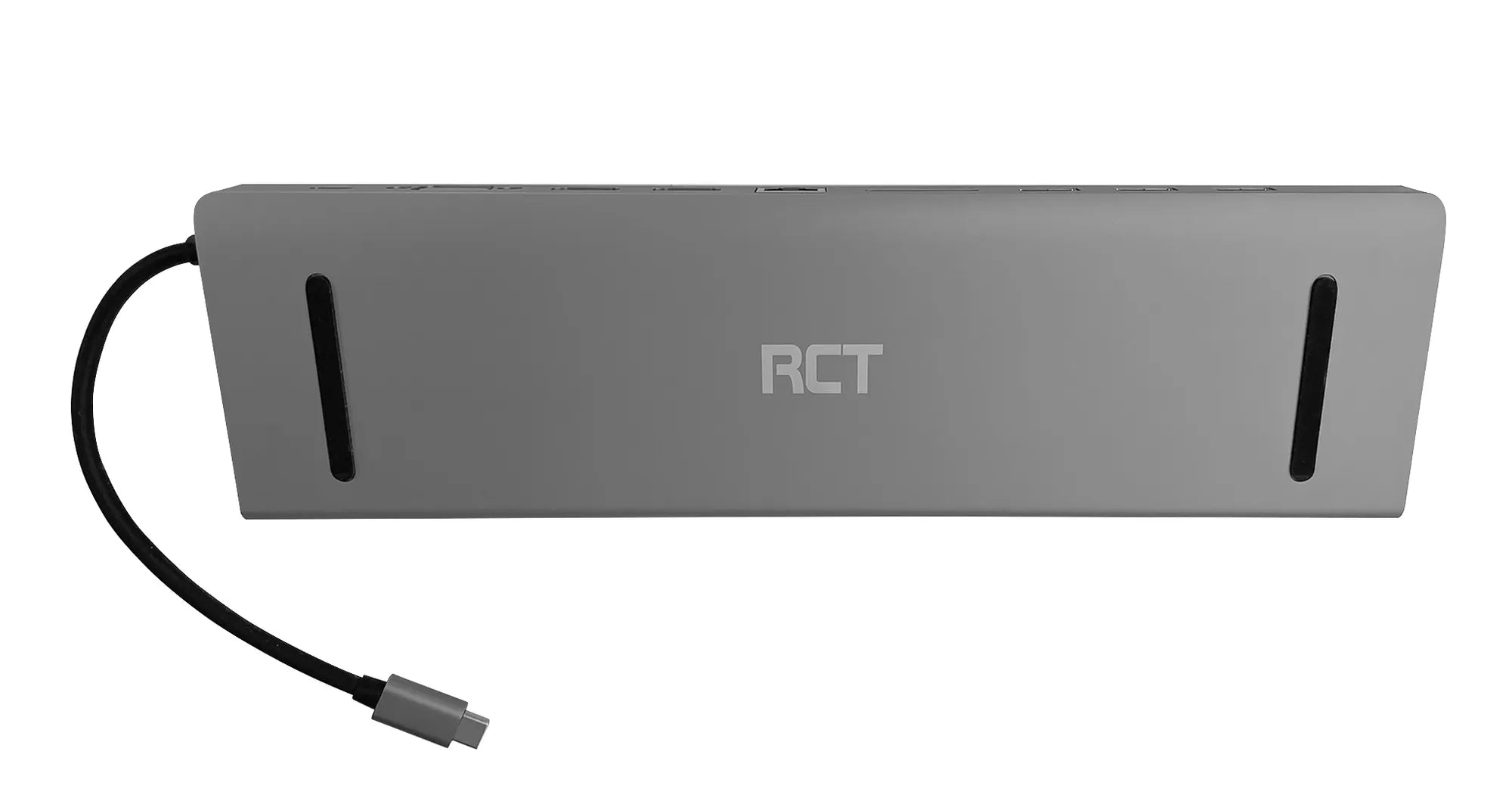 RCT DS-CN3269 USB TYPE C DESKTOP DOCKING STATION WITH 2*HDMI 1*VGA 3*USB3.0 1*GIGABIT RJ45 AUDIO OUT AND SD AND MICROSD CARD REA