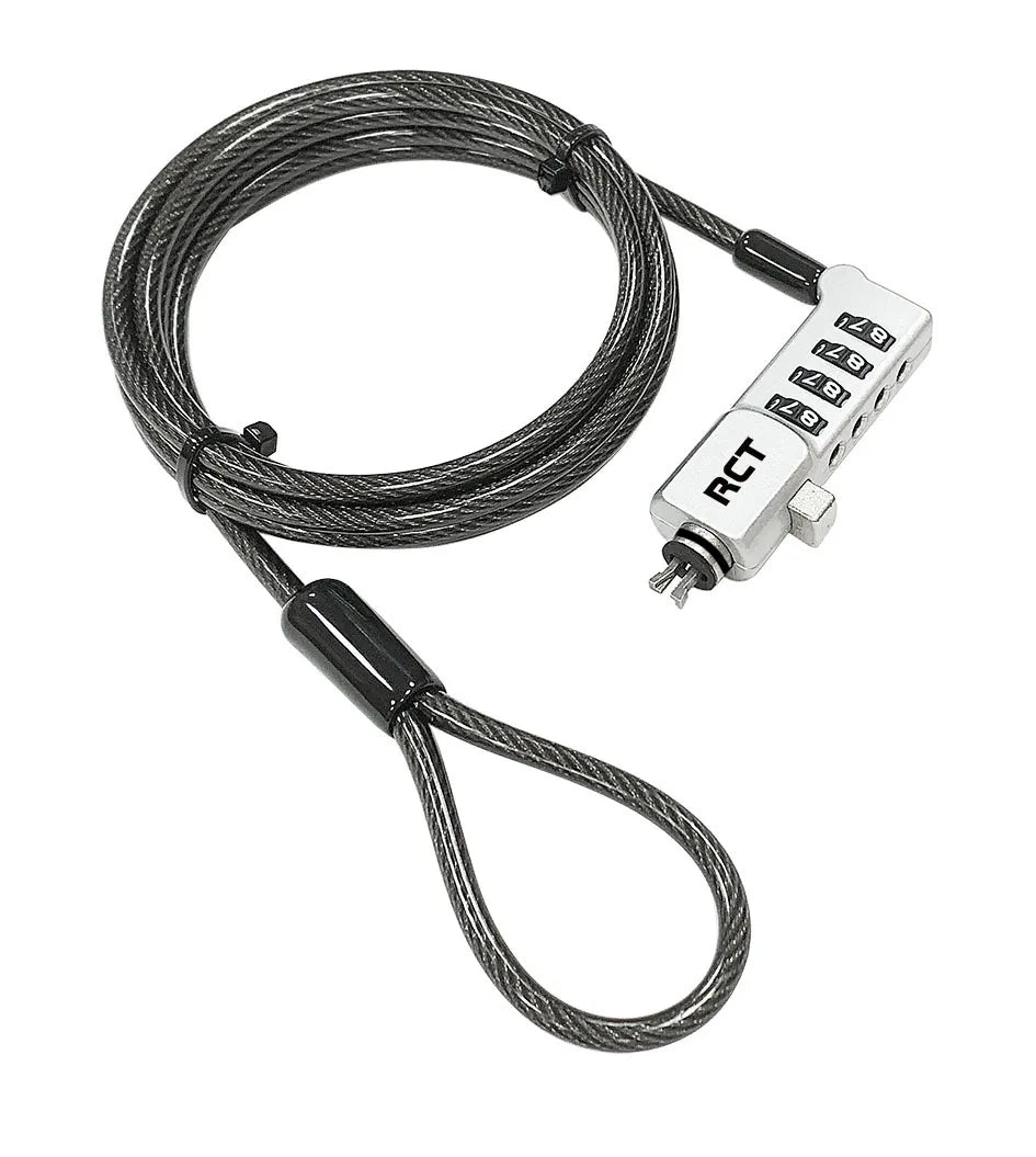 RCT 4 digit 3 in 1 security lock; T-Bar | Kengsington; Nano and Noble Wedge Lock Slot Compatible; 1.8m