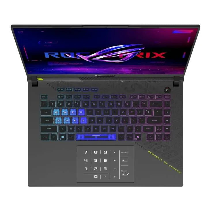 ASUS ROG Strix G16|G614FP-91610G0W|16'' WQXGA|GREY|AMD Ryzen 9 9955HX|16GB DDR5-SO-DIMM|1TB PCIE|RTX5070 8GB|ROG backpack|W11 H