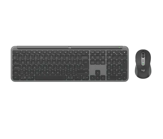 Logitech MK950 Signature Slim, Wireless, RF Wireless + Bluetooth, Scissor key switch, QWERTY, Graphite, Mouse included