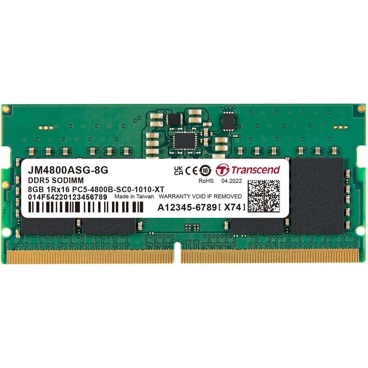 TRANSCEND JET MEMORY 8GB DDR5-5600 SO-DIMM 2RX8 CL46  (1Gx16)x4