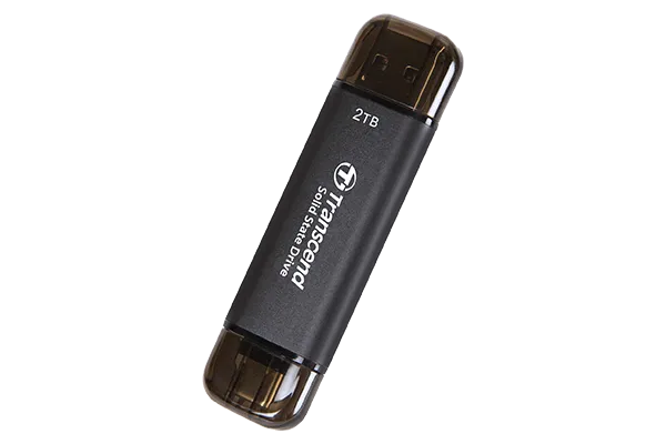 TRANSCEND 2 TB ESD310C USB3.2 TYPE C AND A OTG COMPACT PORTABLE SSD 