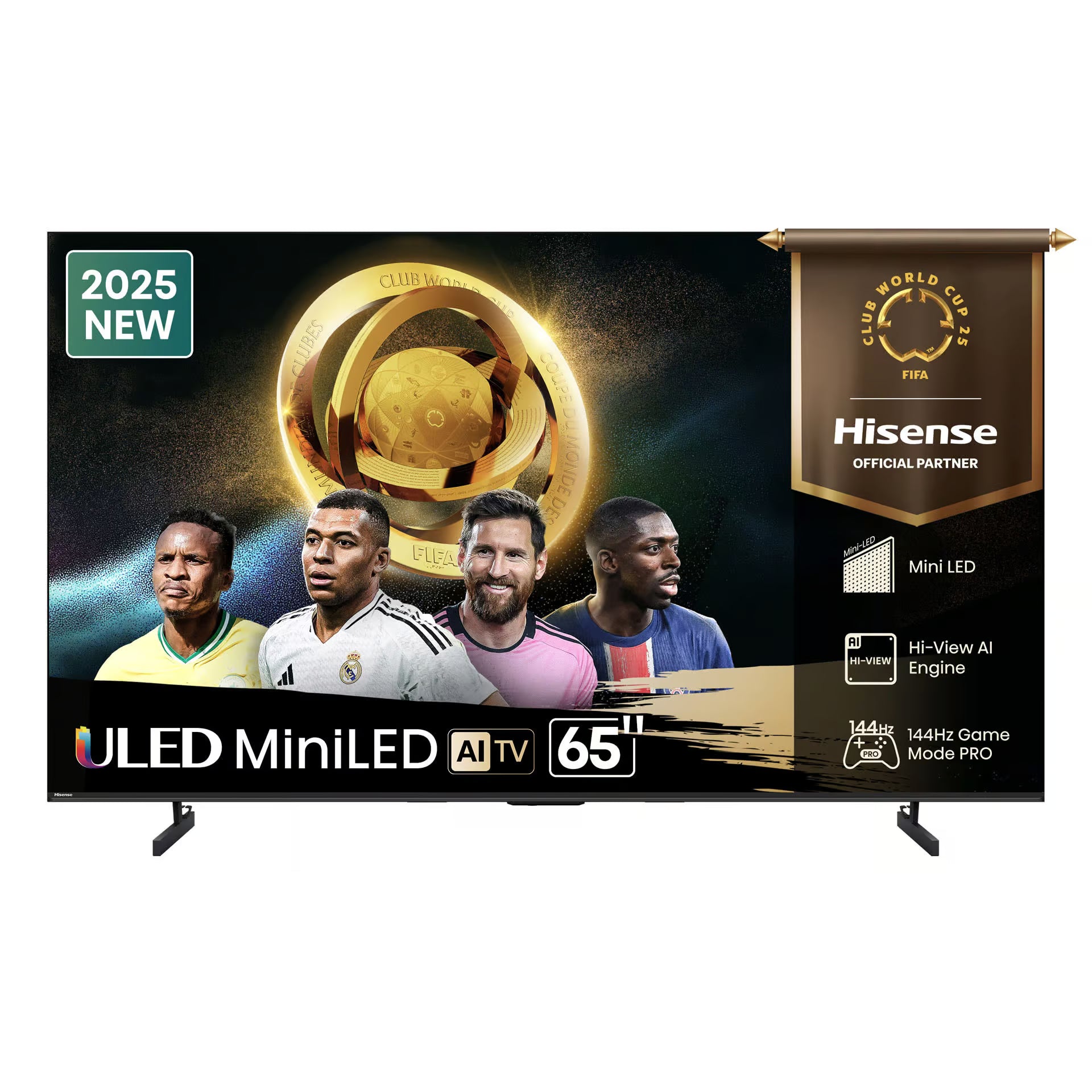 HISENSE LEDN65U7Q 65'' Mini LED QLED 144hz 4k Smart; Game mode Pro; Hi View AI engine; Ai 4k Upscaler; Ai Smooth Motion; Ai Spor