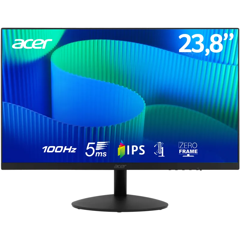 Acer Monitor | 23.8'' | FHD 100Hz R Stand | 1 x VGA | 1 x HDMI | Black |