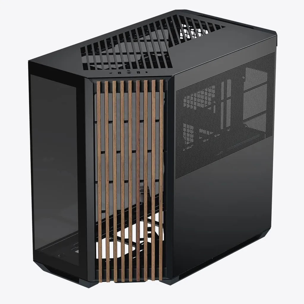 Aerocool APNX V1 premium Black and Wood mid-tower ATX case -Supports up to 10 fans -  6x2.5'' or 2x 3.5'' - 360mm radiator -
