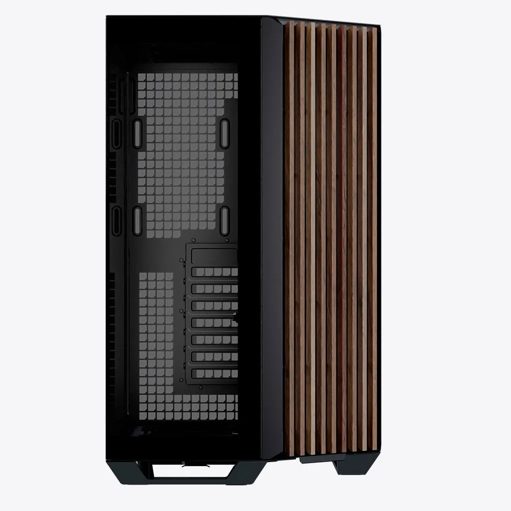 Aerocool APNX V1 premium Black and Wood mid-tower ATX case -Supports up to 10 fans -  6x2.5'' or 2x 3.5'' - 360mm radiator -