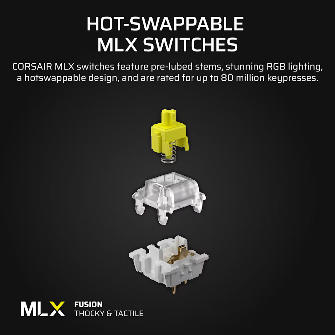 Corsair VANGUARD  96% Gaming Keyboard - MLX Fusion tactile switches - Black.
