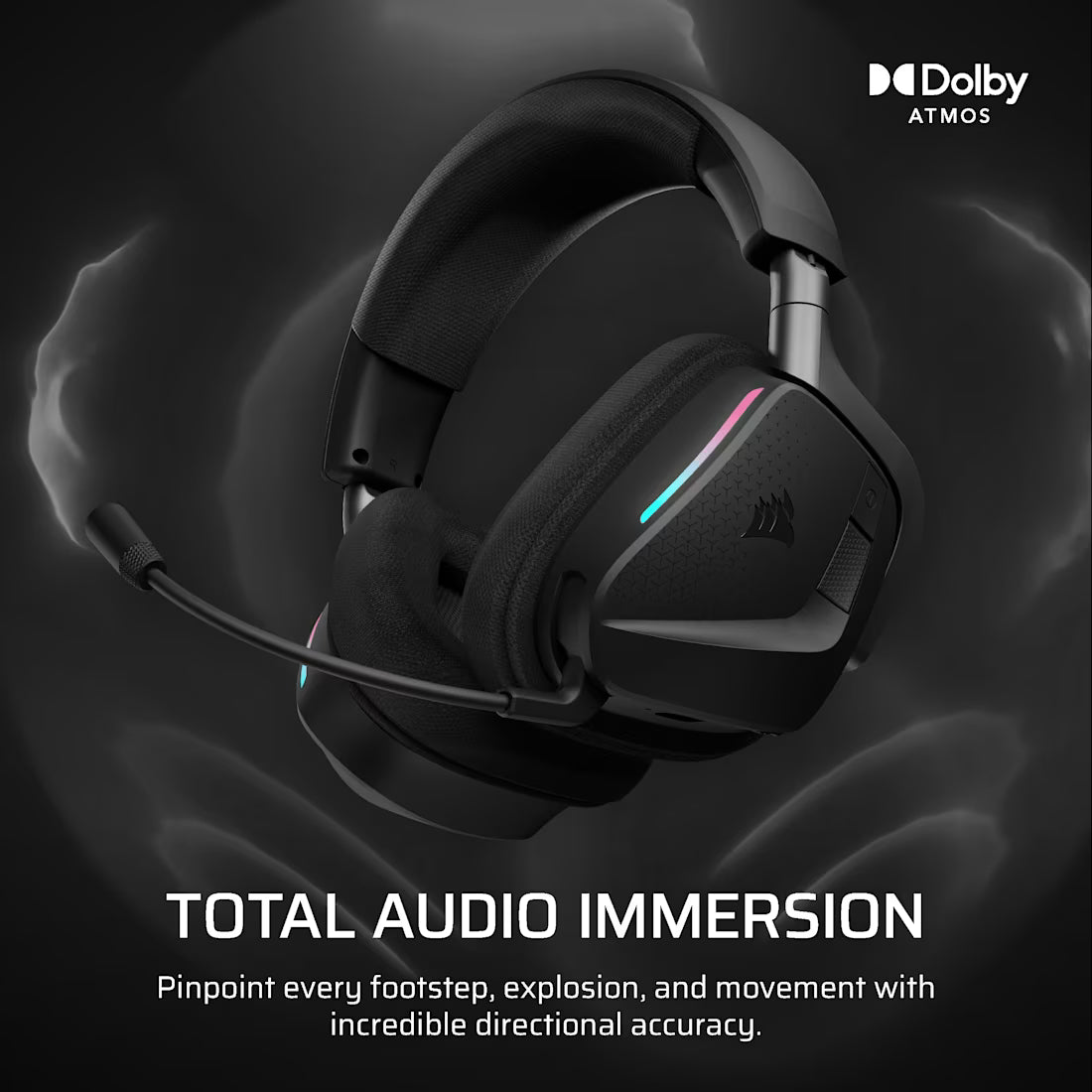 Corsair VOID v2 MAX WIRELESS Gaming Headset; Simultaneous 2.4GHz and Bluetooth; Dobly Atmos; PC/Playstation/Mobile; Carbon.