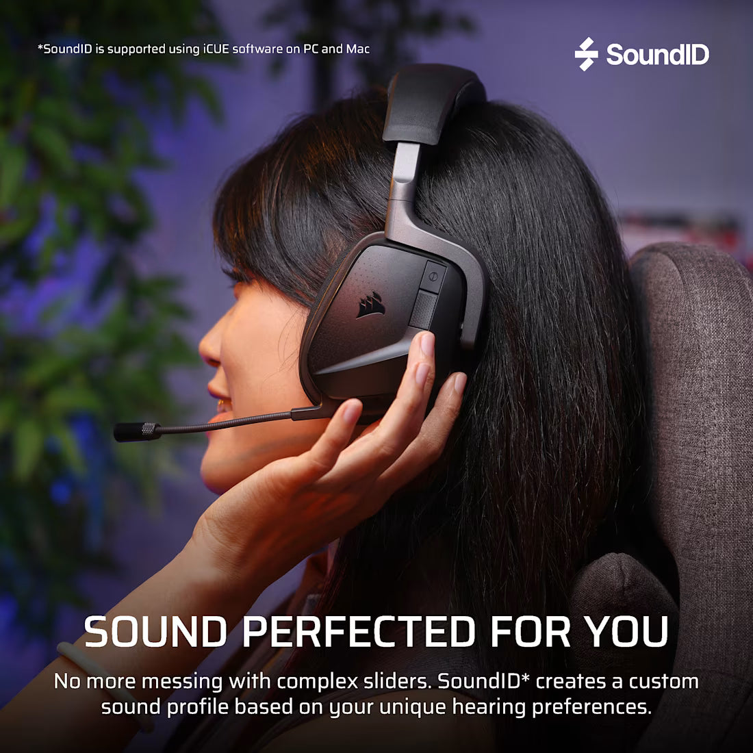 Corsair VOID v2 MAX WIRELESS Gaming Headset; Simultaneous 2.4GHz and Bluetooth; Dobly Atmos; PC/Playstation/Mobile; Carbon.