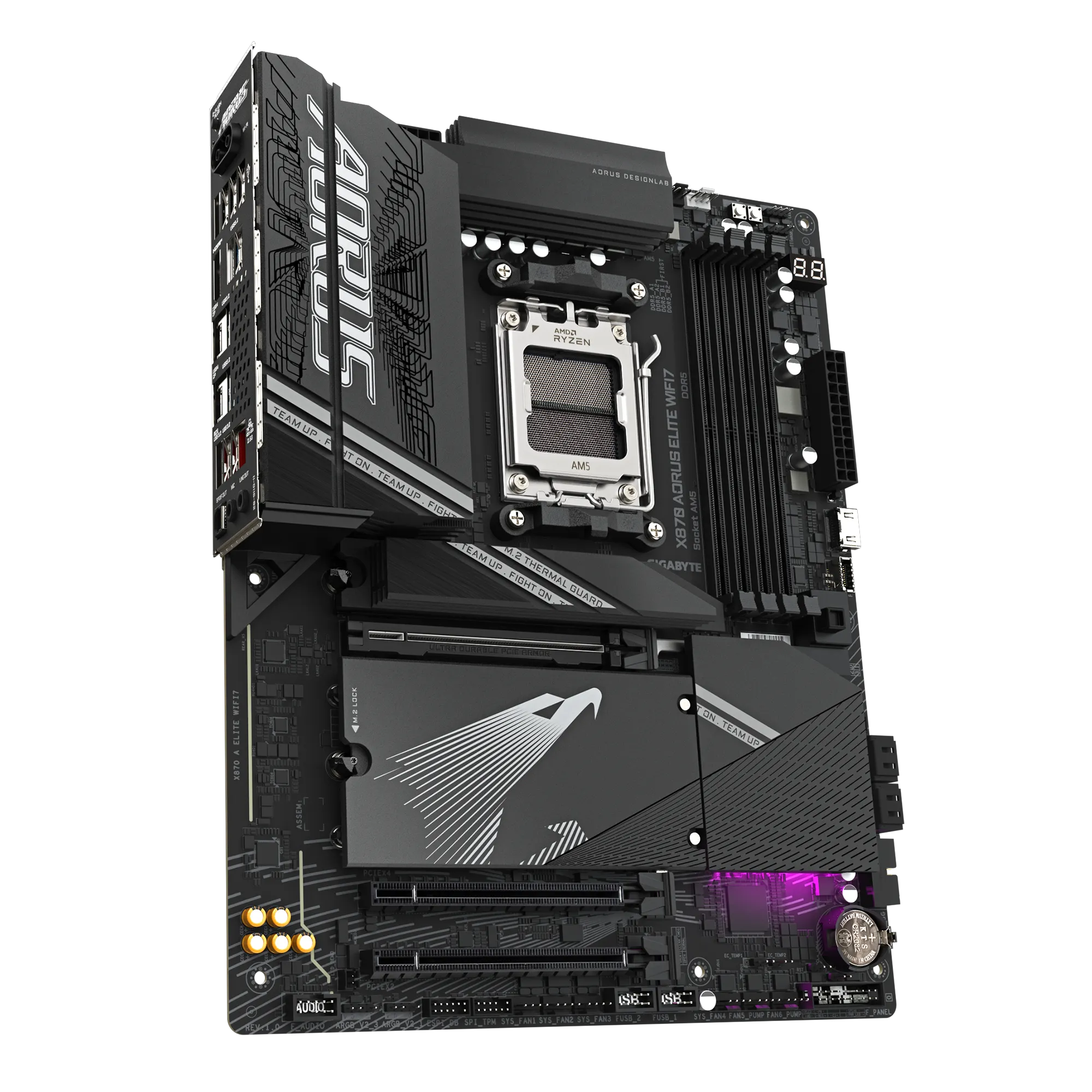GIGABYTE Aorus AMD X870 Chipset for AMD AM5; 4x DDR5; 4x M2; 2x HDMI (1x Front)/2 x USB4® USB Type-C®; ATX. 