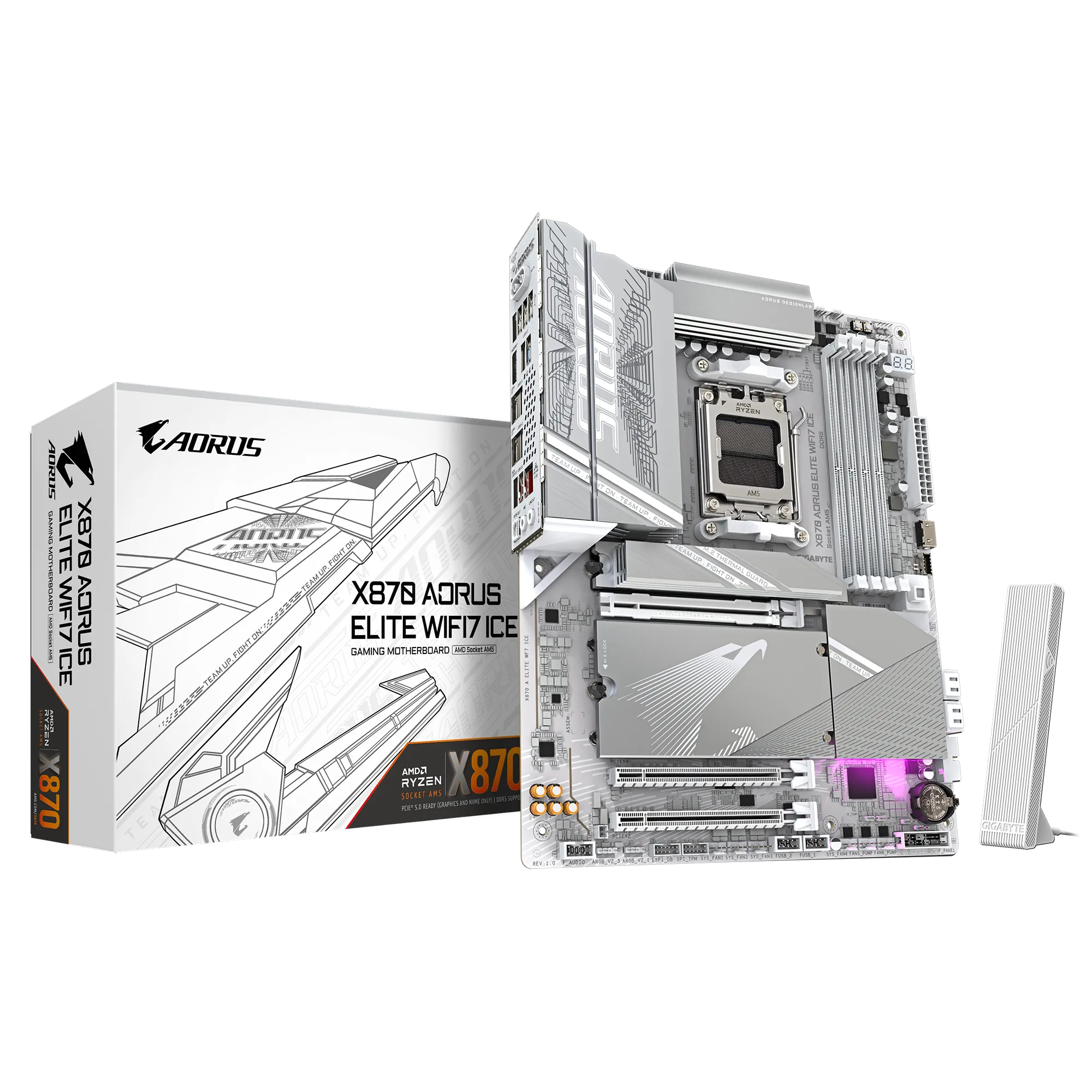 GIGABYTE Aorus AMD X870 Chipset for AMD AM5; 4x DDR5; 4x M2; 2x HDMI (1x Front)/2 x USB4® USB Type-C®; ATX. 