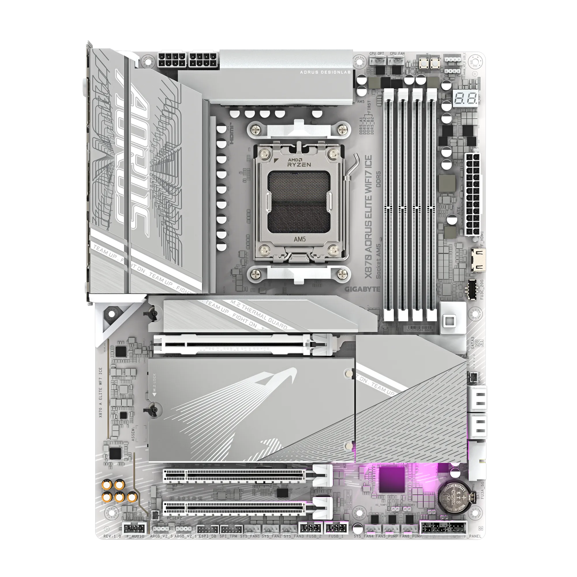 GIGABYTE Aorus AMD X870 Chipset for AMD AM5; 4x DDR5; 4x M2; 2x HDMI (1x Front)/2 x USB4® USB Type-C®; ATX. 