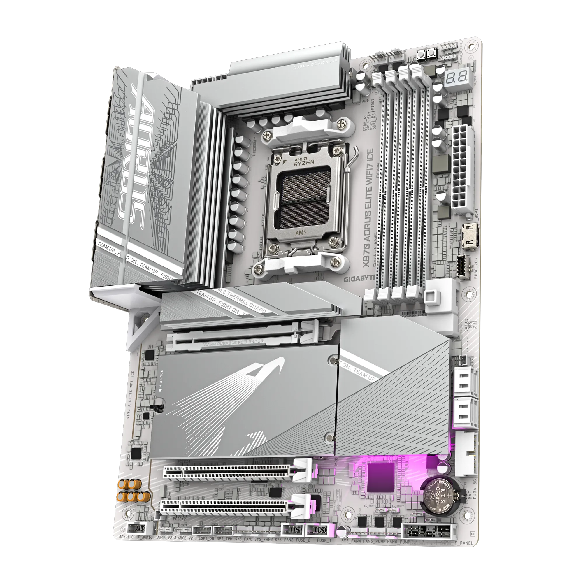 GIGABYTE Aorus AMD X870 Chipset for AMD AM5; 4x DDR5; 4x M2; 2x HDMI (1x Front)/2 x USB4® USB Type-C®; ATX. 