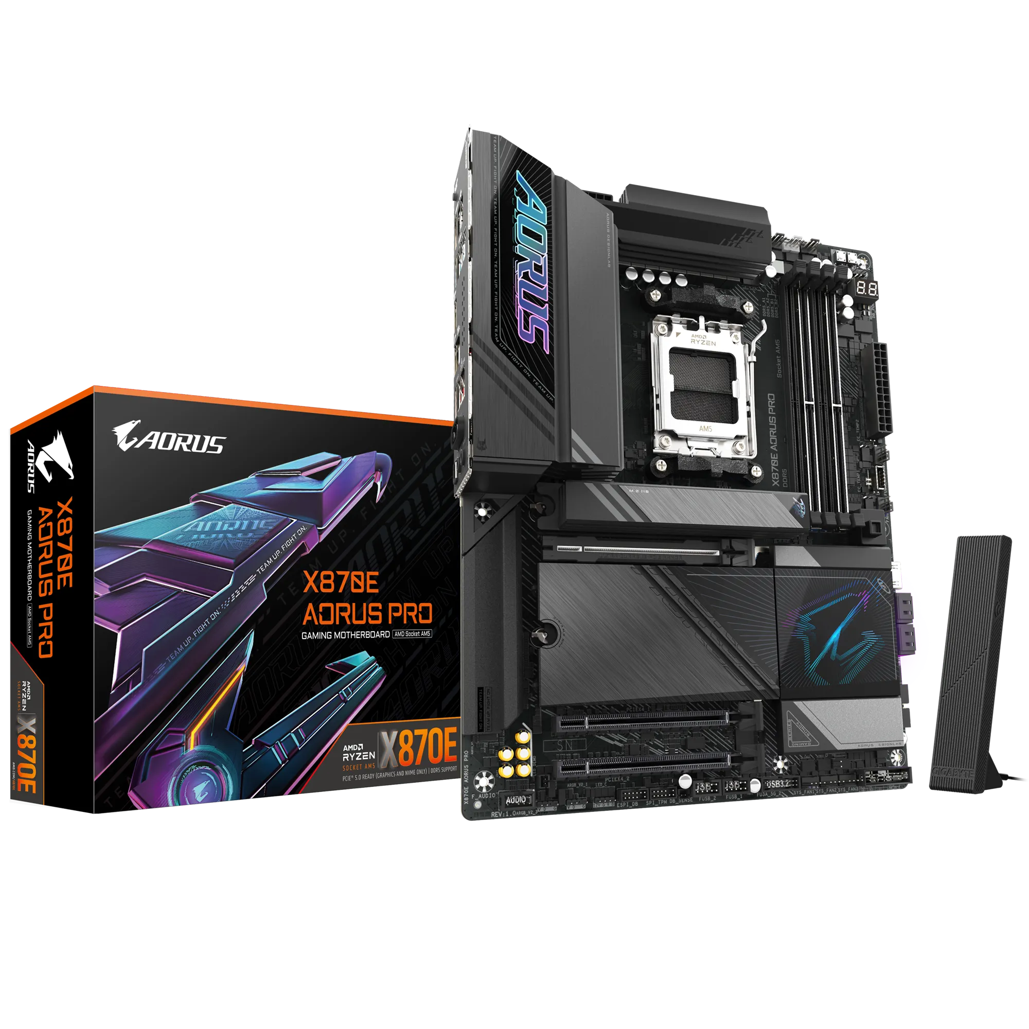 GIGABYTE Aorus AMD X870 Chipset for AMD AM5; 4x DDR5; 4x M2; 2x HDMI (1x front)/2 x USB4® USB Type-C®; Wi-Fi 7; ATX. 