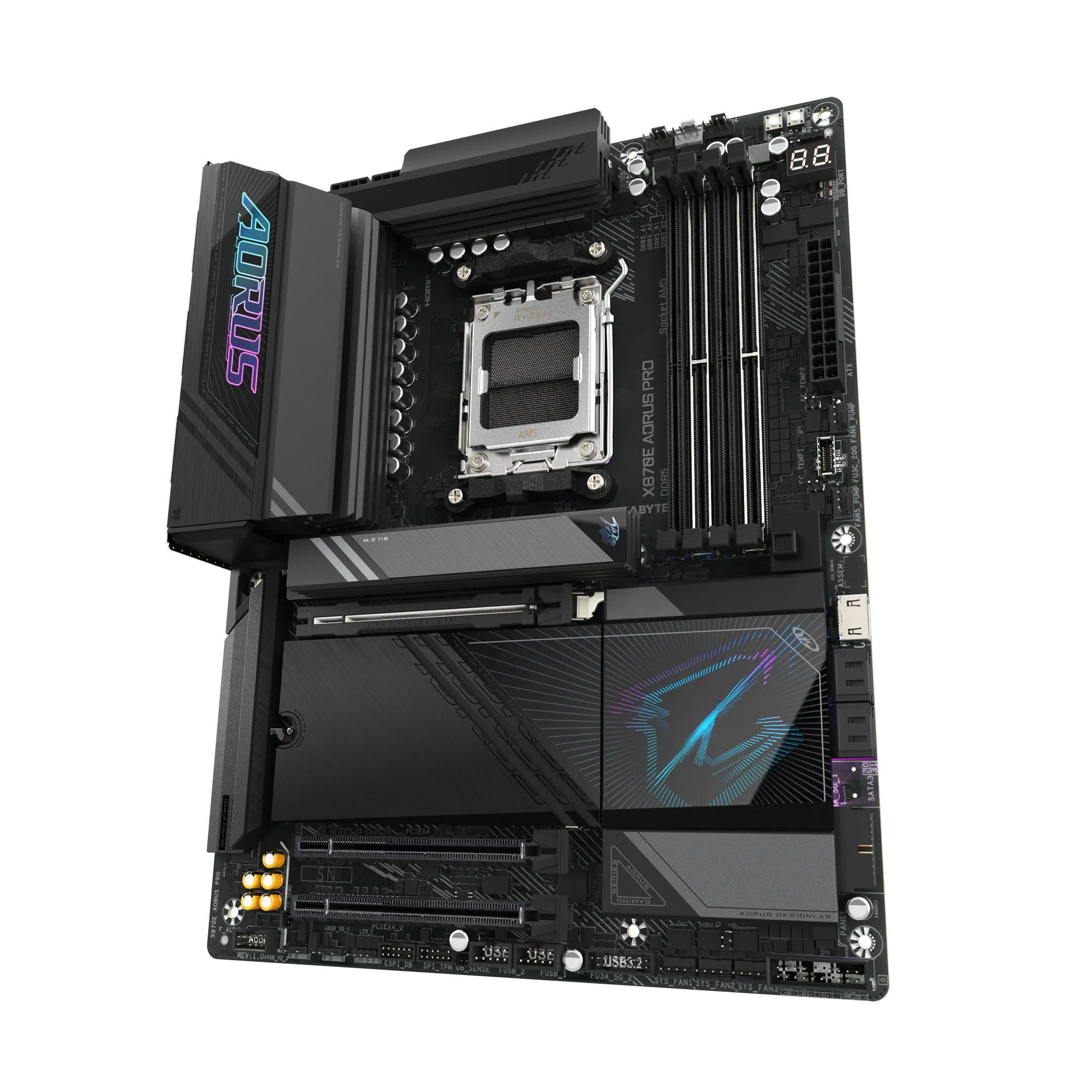 GIGABYTE Aorus AMD X870 Chipset for AMD AM5; 4x DDR5; 4x M2; 2x HDMI (1x front)/2 x USB4® USB Type-C®; Wi-Fi 7; ATX. 