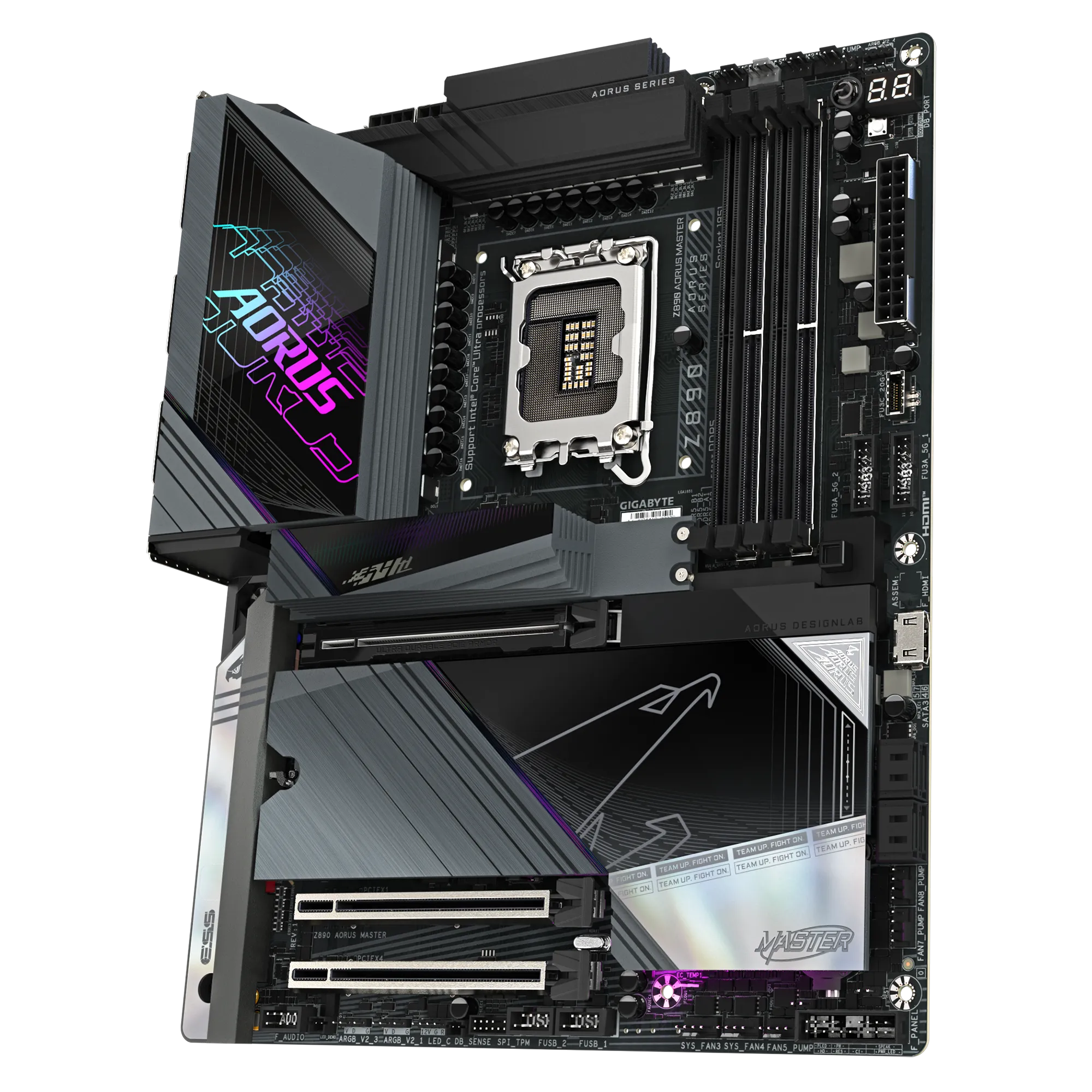 GIGABYTE Intel® Z890 Chipset for LGA 1851; 4x DDR5; 5x M2; 2xUSB4® USB Type-C®/HDMI (Front); ATX. 